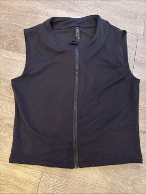 Cotton On Body Black Zip-Up Sleeveless Tank